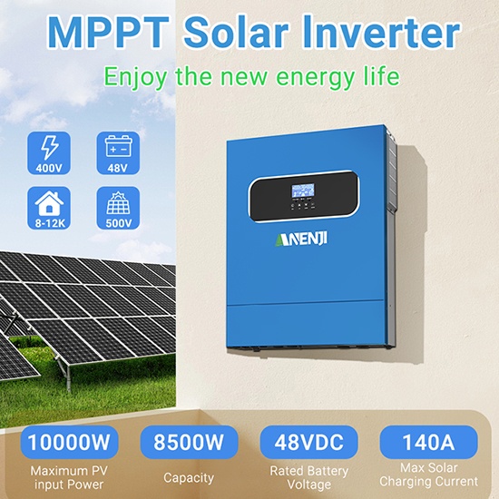 ANENJI 8500W 48V MPPT Hybrid Solar Inverter Off-GridOn-Grid 2MPPT