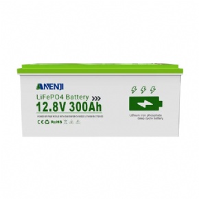 ANENJI 12V 300Ah 3840WH 3.84KWH LiFePO4 Battery RV Boot Solar Golf Cart Battery Built-in BMS Grade Lithium Iron Phosphate Off-Road Off-grid